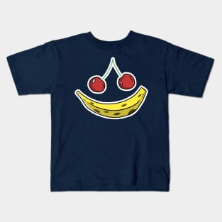 Banana Cherry Smiley Face Kids T-Shirt
